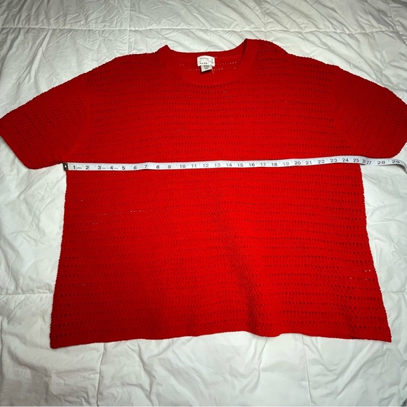 NWOT Nicole Miller Red Knit Short Sleeve Sweater Size 3XL - Picture 5 of 8